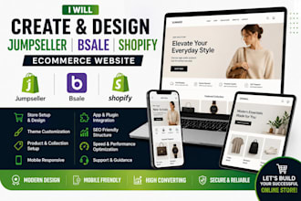 create and design jumpseller, bsale ecommerce and shopify website