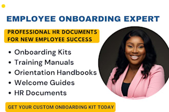 create employee onboarding kit, training manual and orientation handbook