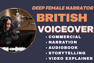 be your british voice over, american femaie youtube video narrator, audiobook