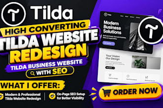 design a high converting tilda website redesign tilda business website with SEO