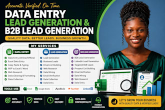 do lead generation, business leads, email list building and data entry