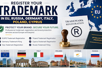 register your trademark in eu, russia, germany, italy, poland, cyprus