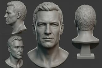 sculpt realistic face model 3d head bust 3d statue pet models for 3d printing