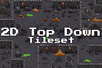 pixel art tileset, rpg top down tileset, tilemap, unity godot game tiles assets