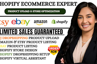 shopify ecommerce management, product upload, cj dropshipping, shopify va