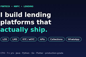 build fintech, lending and nbfc platforms with kyc and API integration
