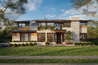 create 3d model and photorealistic exterior rendering