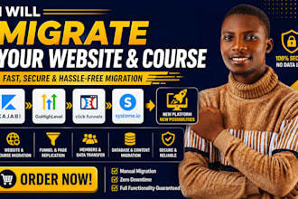 migrate or clone kajabi, gohighlevel, wix, systeme io website or course