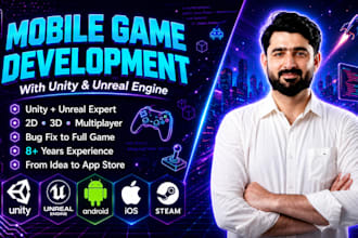 develop 2d and 3d mobile games in unity and unreal engine