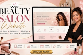 design wix beauty salon website wix barbershop website feminine landing page
