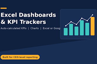 create an excel dashboard, KPI tracker or project report sheet