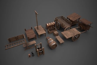 do 3d game asset environment art stylized humanoid character blender model