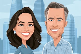 make a group cartoon caricature for a corporate or business