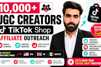 recruit tiktok shop affiliates and do ugc creator outreach