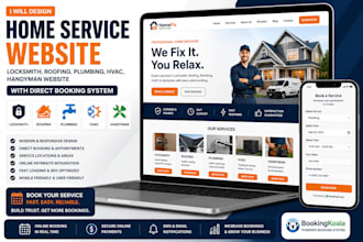 locksmith, roofing, plumbing, hvac, handyman website with direct booking website