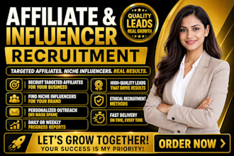 recruit targeted affiliates and niche influencers for your affiliate prog
