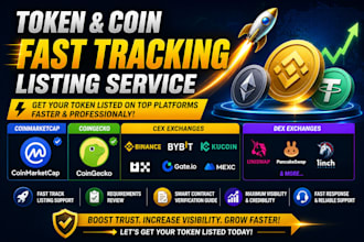 token and coin fast tracking listing on cmc coingecko cex and dex exchange