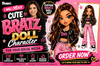 create cute bratz doll character for your social media