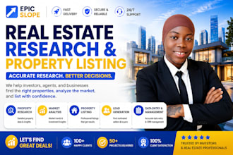 do real estate research, property listing, lead generation