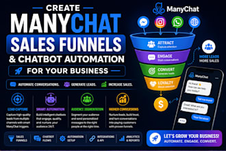 create manychat sales funnels and chatbot automation for your business