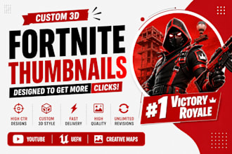 design custom 3d fortnite creative map thumbnail