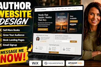 design a wix author website, book landing page, or writer portfolio