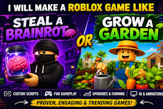 make you a roblox game like steal a brainrot and grow a garden