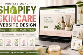 design shopify skincare website wellness and health product store