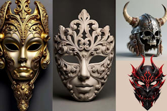 sculpt 3d cosplay mask helmet 3d armour 3d mask print and paint model design