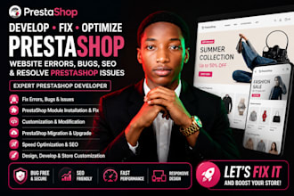 develop, fix prestashop website errors, bugs, seo and resolve prestashop issues