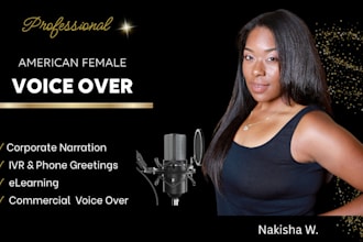 record a professional american female voice over