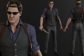 unreal 3d character unity ready made character avatar pixel fan art game armor