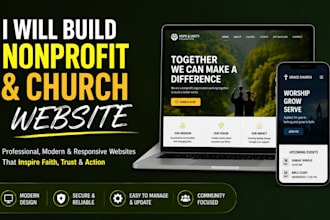 build nonprofit website and church website