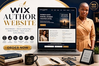 design wix author website book website ebook landing page book author website