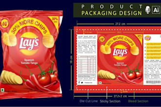 design product packaging,  box, label, pouch and 3d packaging mockup for amazon