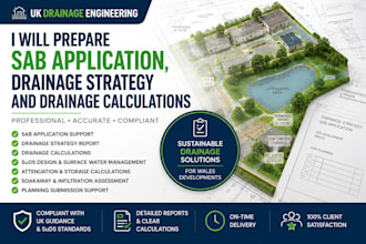 prepare sab application, drainage strategy and drainage calculations