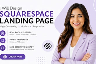 design squarespace landing page sales page lead generation website