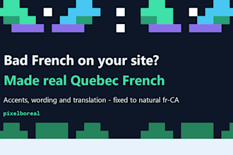 fix the french on your website into real natural quebec french fr ca