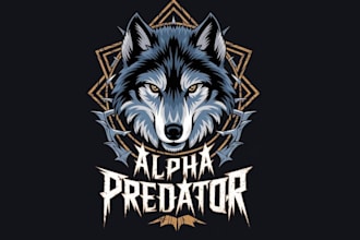 create wolf mascot logo with t shirt design for you
