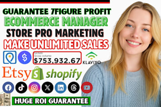 be your ecommerce manager, shopify manager, etsy virtual assistant walmart va