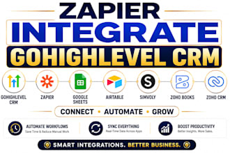 zapier integrate gohighlevel crm googlesheets airtable simvoly zoho books crm