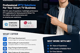 develop and customize samsung and lg smart TV iptv apps