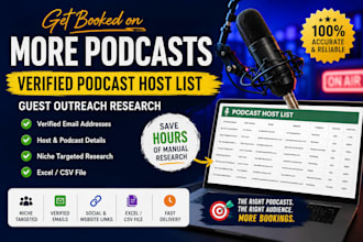 build a verified podcast host list for guest outreach and podcast booking