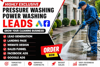 generate pressure washing leads power washing cleaning leads cleaning website