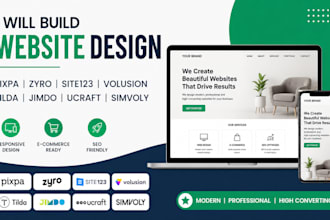 build pixpa zyro site123 volusion tilda jimdo ucraft simvoly website design