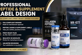 peptide label design sarms label design vial label design supplement packaging