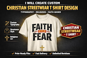 create custom christian streetwear t shirt design typography religious t shirt