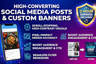 design creative social media posts, banners, redesign flyer