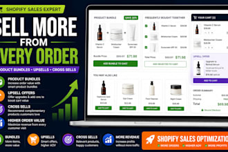 shopify product bundles, upsells and cross sells optimization increase sales