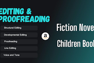 edit fiction novel, kdp children book editor, structural, copy book proofreader